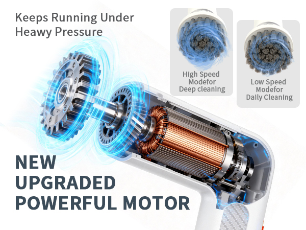 Electric Cleaning Brush Compact &amp;amp; Portable Long-Lasting Battery Powerful Motor Dual-Speed