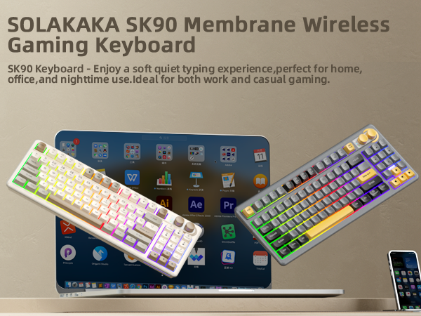 creamy keyboard with number pad