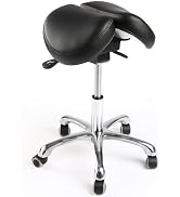 Ailyful Ergonomic Saddle Stool,Split Saddle Chair, Adjustable Height Rolling Chair, 360° Swivel f...