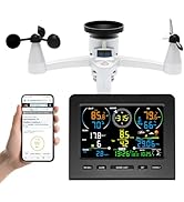 Urageuxy WiFi Weather Station with Rain Gauge, Wind Speed/Direction, Temperature, Humidity, Forec...