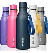 BJPKPK Insulated Water Bottles, 18 oz Stainless Steel Metal Water Bottle with Strap, BPA Free Lea...