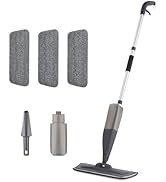 Basics Dry and Wet Floor Spray Mop, 360-Degree Swivel Spray Mop for Hardwood Tile Laminate...