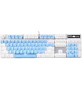 Mechanical Gaming Keyboard, MageGee New Upgraded Blue Switch 104 Keys White Backlit Keyboards, US...