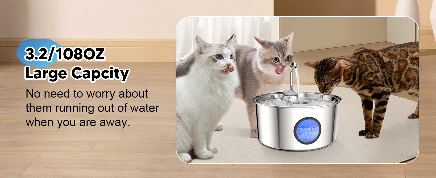 cat water fountain stainless steel