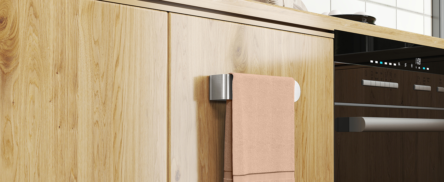 Hand Towel Bar Stick on Kitchen Cabinet