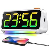 PERSUPER Super Loud Alarm Clock for Bedroom, Heavy Sleepers Adults, 3 Alarm Types, RGB Dynamic Co...