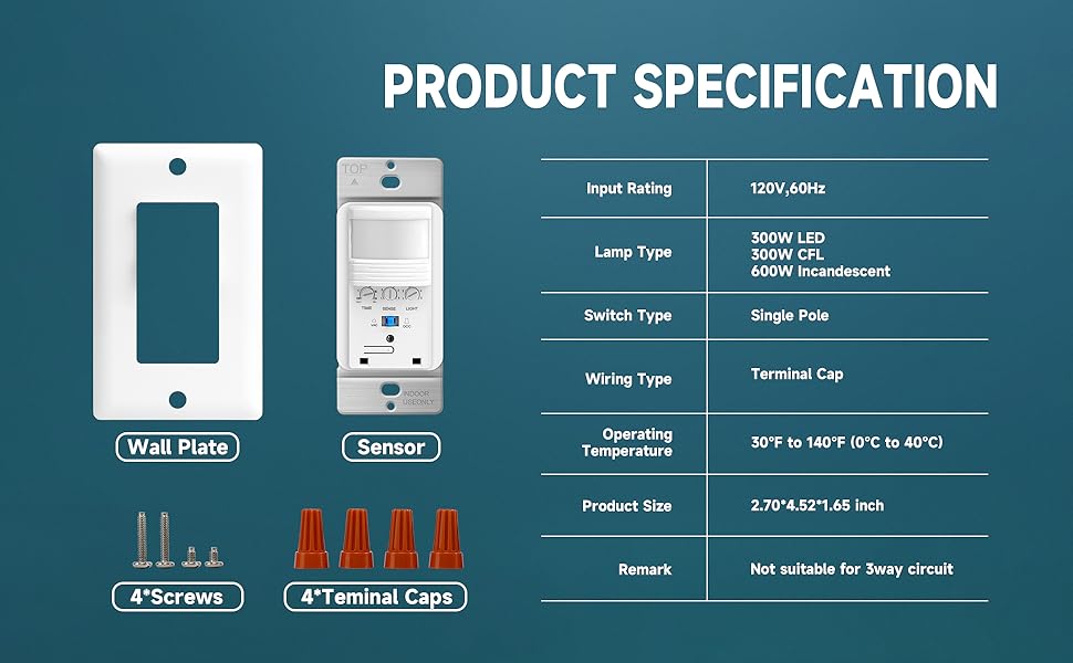 Occupancy Motion Activated Wall Switch