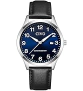 CIVO Easy Read Watches for Men: Waterproof Watch with Clear Blue Dial Silver Stainless Steel - An...