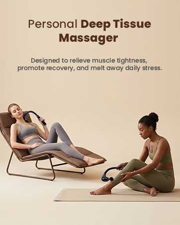 Deep tissue massage gun for muscle recovery and stress relief.