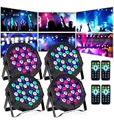 Stage DJ Par Lights for Party: 36 RGB LED Uplighting Stage Light with Sound Activated Remote DMX ...