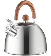 MAXCOOK Tea Kettle, 18/8 Stainless Steel Whistling Teapot, 2.1 Quart Camping Tea Kettle for Stove...
