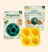 WOOF Starter Pack - Interactive Dog Ball Toy for Boredom - Dog Treat Molds Silicone - Chicken-Fla...