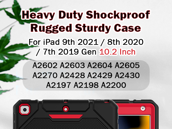 ipad 9th generation case black+red