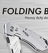 KATA 3-Pack Heavy Duty Box Cutter Folding Utility Knife With Zinc Alloy Body, Quick Change Blades...