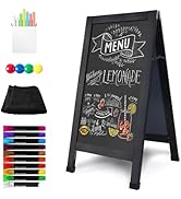 SELEAD Magnetic A-Frame Chalkboard Signs Black Frame - 40