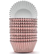 200 Pcs Rose Gold Foil Cupcake Liners Standard Baking Cups Muffin Paper Cases