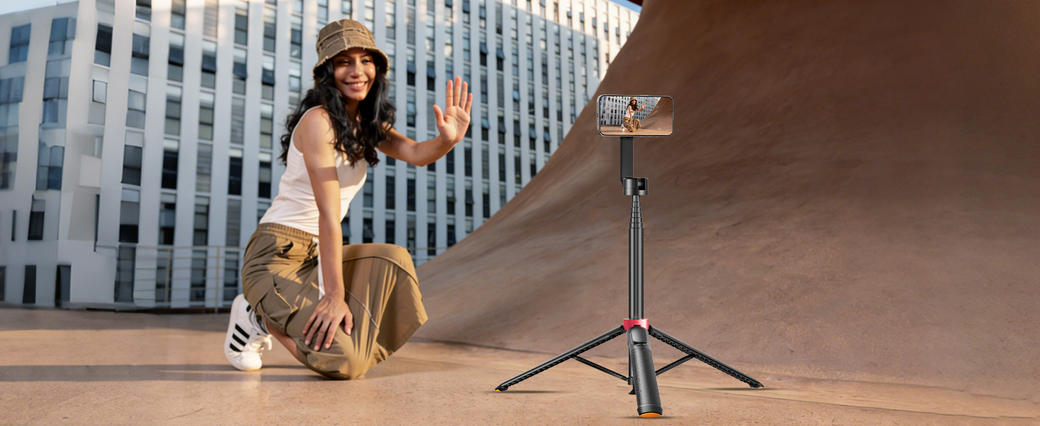 [1s-Open] Magnetic Phone Tripod for iPhone MagSafe