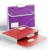 ABC life 2 Pack Plastic File Folder with Handle, Large Capacity Document Organizer Box, Portable ...