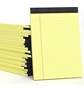 24 Pack Yellow Legal Pads 8.5 x 11.75 Narrow Ruled Lined Writing Note Pads Yellow Paper Pads Coll...