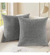 CaliTime Throw Pillow Covers Decorative 18 X 18 Inches Pack of 2 Cozy Chenille Cushion Cases for ...