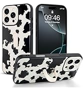 Jefonha Compatible with iPhone 16 Pro Max Case with Finger Hand Strap Kickstand, Cute Funny Milk ...