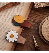 2PCS Vintage Magnetic Leather Bookmark, Leather Magnetic Bookmarks for Women, Magnetic PU Bookmar...