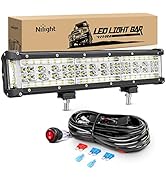 Nilight 13.5Inch Side Shooter LED Light Bar Quadruple Row Spot Flood Combo Lights w/Wiring Kit fo...