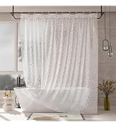 AmazerBath Shower Curtain Liner, 100% EVA Clear Cobble Heavy Duty Shower Curtain and Liner 2-in-1...