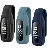 HSWAI 3-Pack Clips Replacement for Fitbit Inspire 2/Fitbit Inspire 3, Soft Comfortable Silicone C...