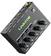 LiNKFOR 4 Channel Stereo Audio Mixer CX400 Metal Shell Support RCA Input and Output Mini Passive ...