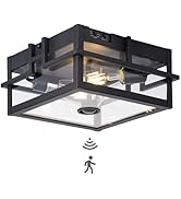 Upgraded Motion Sensor Outdoor Ceiling Light,outdoor flush mount porch light with Adjustable sens...