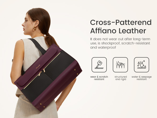 Classic tote bag design with premium vegan leather, combining style and durability
