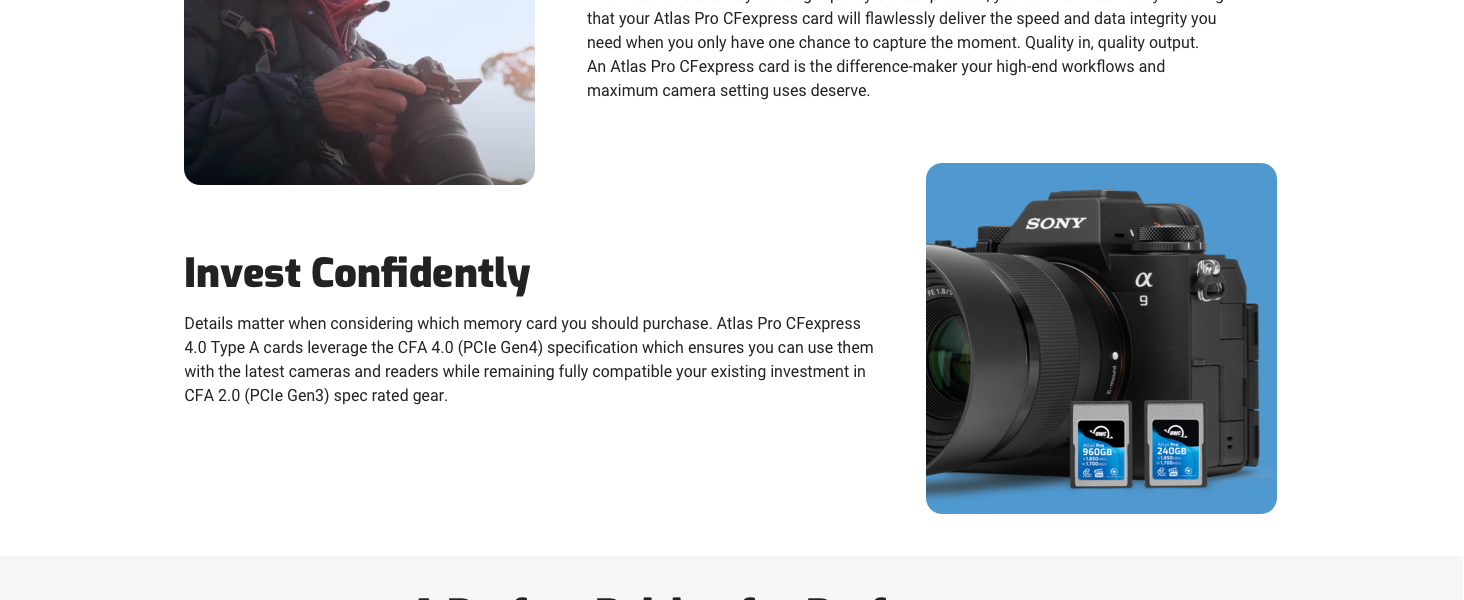 CFexpress 4.0 Type A Memory Card atlas digital camera card HIGH SPEED DURABLE