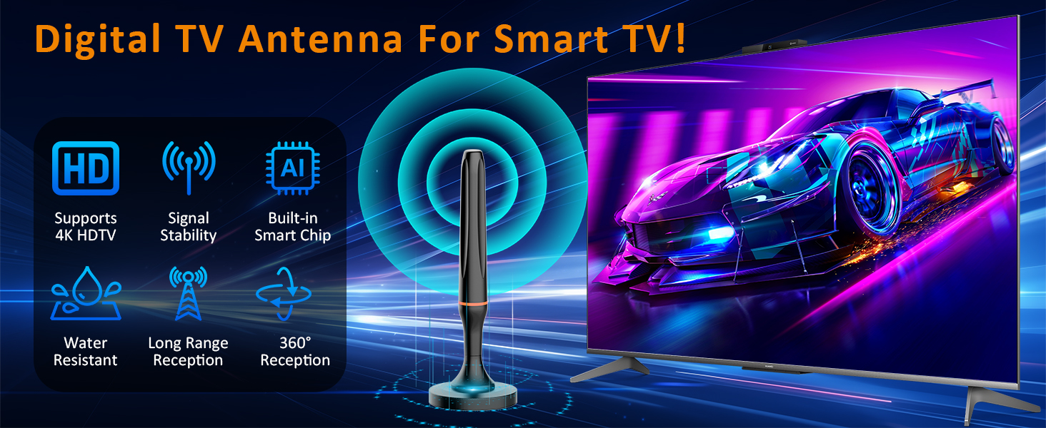 HD Antenna for TV Indoor 4k, Tv Antenna for Local Channels