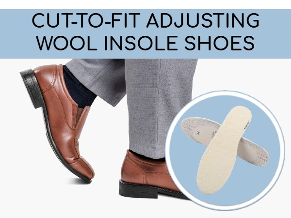 Pair Cut-to-fit Adjusting Wool Insole One Size Fits All for Women and Men