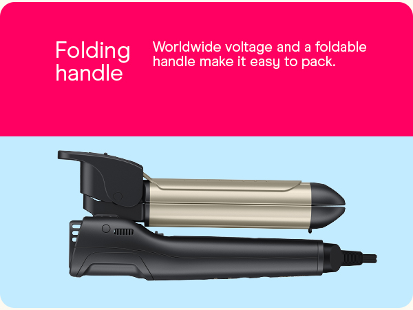 folding handle - worldwide voltage and a foldable handle make it easy to pack.