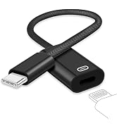USB C to Lightning Headphone Audio Adapter, Type C Male to Female Lightning Earphone Converter wi...