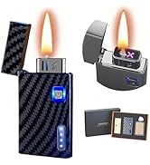 NINSI Smart Kerosene Soft Flame Lighter and Windproof Plasma Dual Arc Lighter 2-in-1 with 5 Ignit...