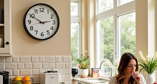 Ultimate Wall Clock Kitchen Woman Eating
