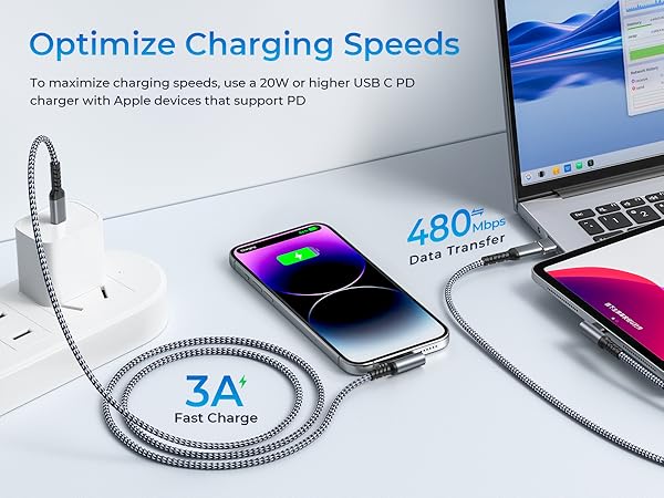 90 degree lightning cable