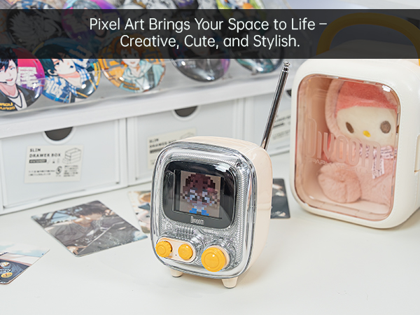 Unique white pixel speakers, allowing you to fully replicate the pixel art of anime!