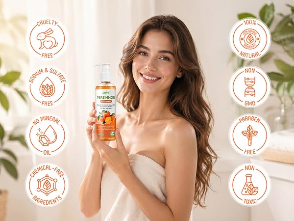 Persimmon Body Wash for Old People Smell Persimmon Soap Bar for Body Odor Control