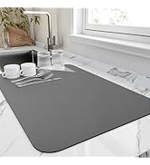 HotLive Dish Drying Mat for Kitchen Counter, Heat Resistant Drainer Mats with Non-slip Rubber Bac...