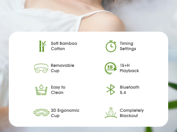 Timing Sleeping Headphones for Side Sleepers, Wireless Music Eye Mask Speakers for Men