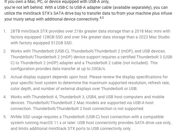 MAC MINI EXTERNAL STORAGE HARD DRIVE BACKUP RAID SOFTRAID DOCK USB4 THUNDERBOLT USB NVME SSD PCIE 