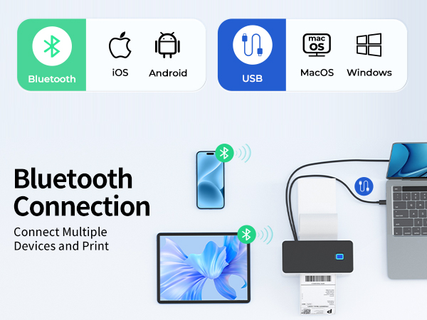 Bluetooth Connection Connect Multiple Devices and Print