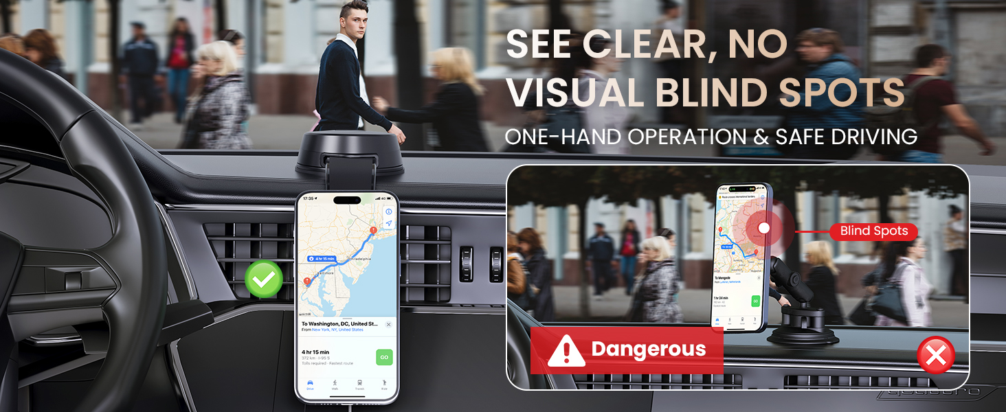 car dashboard magsafe phone mount cell phone holder for car iphone 17 16 16 14 12 13 windshield