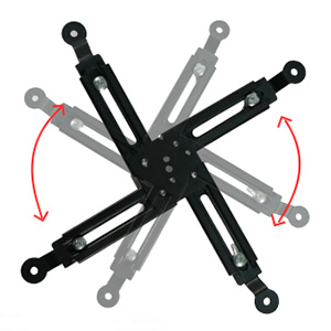 Rotate Extension Brackets at Different Angles to Fit Projector