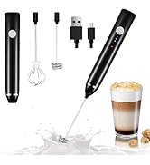 Milk Frother Handheld, Dallfoll USB Rechargeable Electric Foam Maker for Coffee, 3 Speeds Mini Mi...