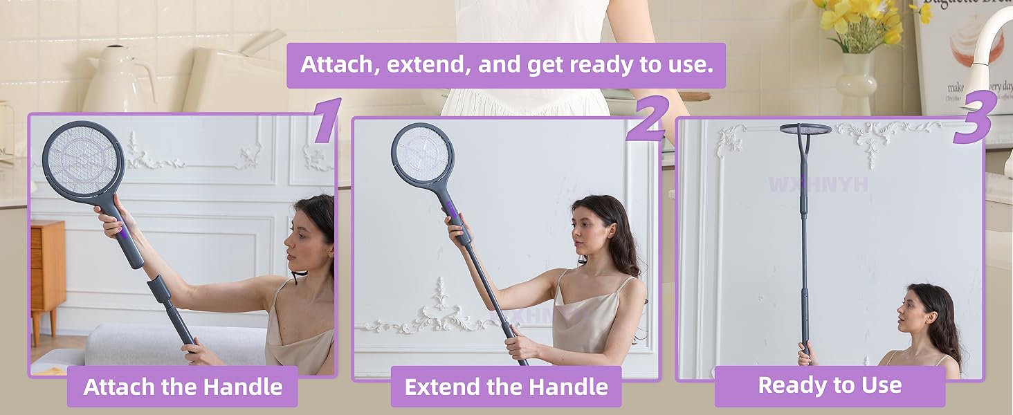 Electric Fly Swatter with Extendable Handle